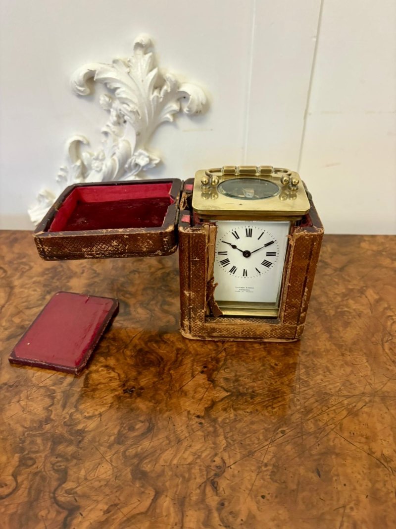 Antique French Brass Carriage Clock – Latshea & Sons Edinburgh - Image 7